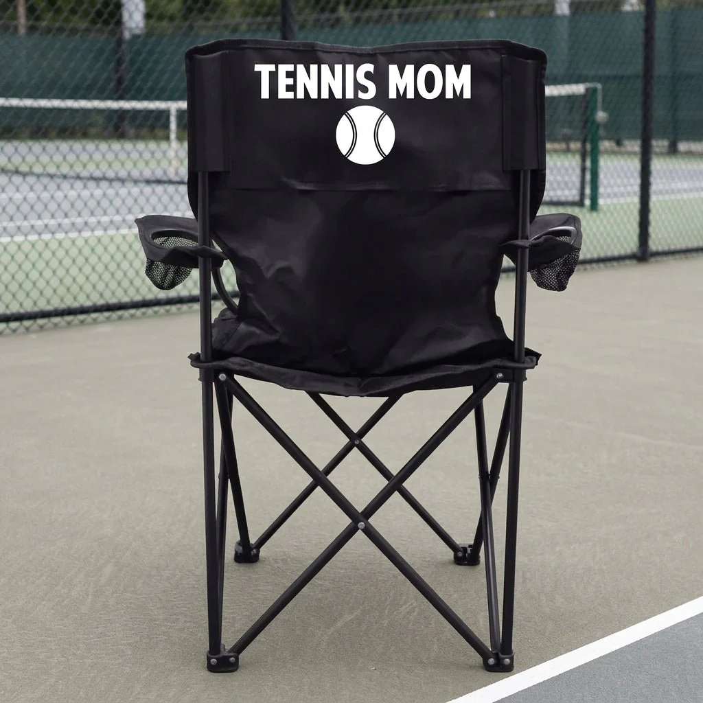 Tennis Mom Black Folding Camping Chair - Image 5