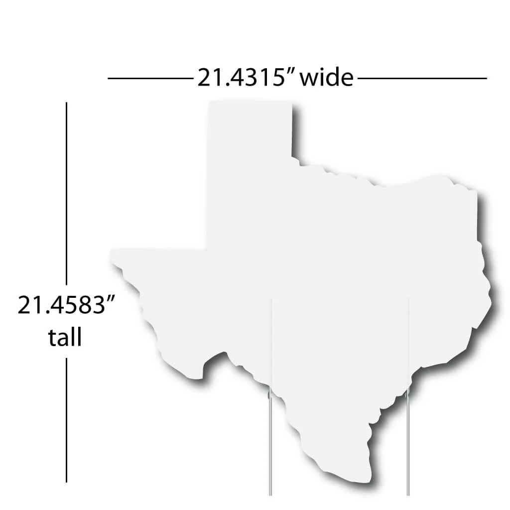 21.4" Texas State Shaped Corrugated Plastic Yard Sign Blank - Image 5