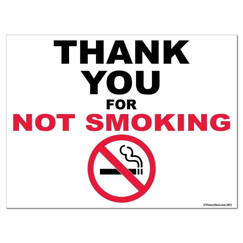 Thank You For Not Smoking Sign or Sticker - #2 - Image 2