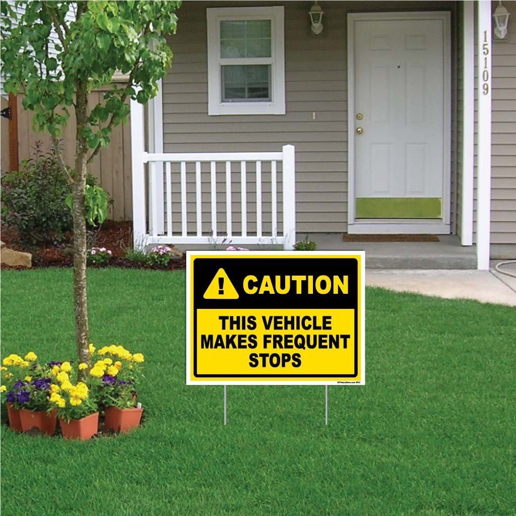 This Vehicle Makes Frequent Stops Caution Sign or Sticker - Image 2