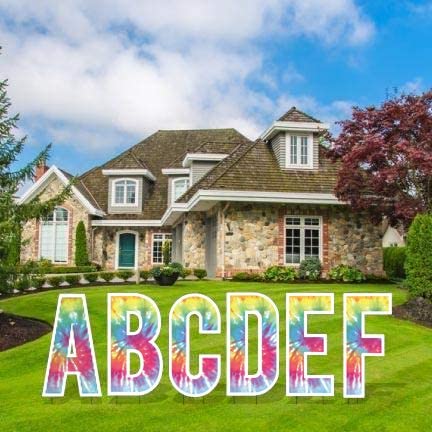 Tie Dye Alphabet Yard Decoration, Bebas 22.75 inch