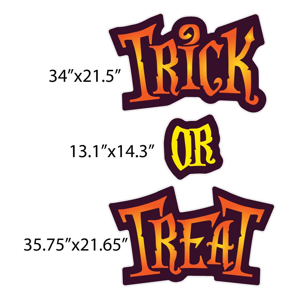 Trick or Treat Candy Halloween Yard Card Decoration 12 pc Set - Image 2