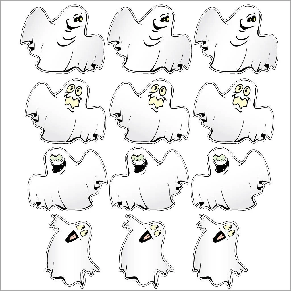Trick-or-Treat Ghosts Halloween Lawn Decoration set of 12 - Image 4