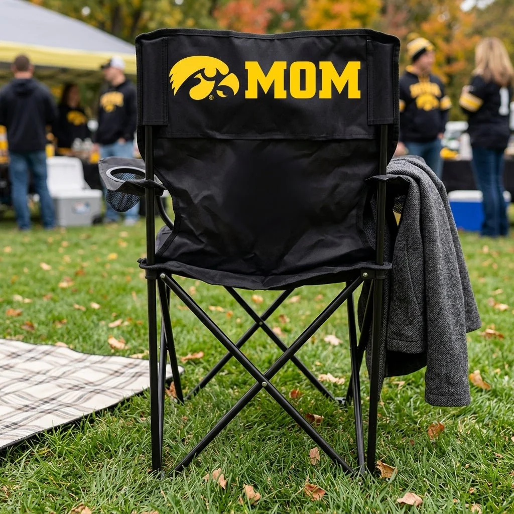 University of Iowa "Iowa Mom" Black Folding Camp Chair - Image 4