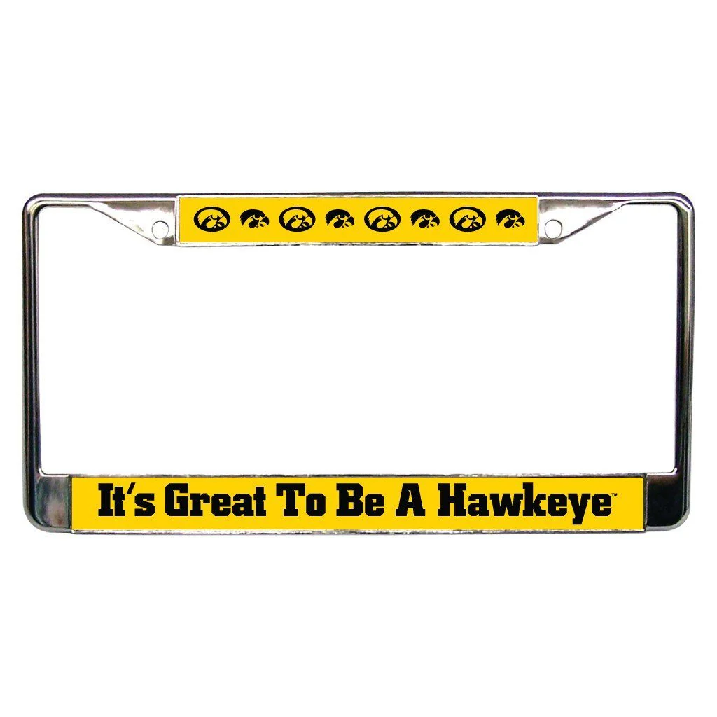 University of Iowa It's Great to Be A Hawkeye License Plate Frame, Officially Licensed