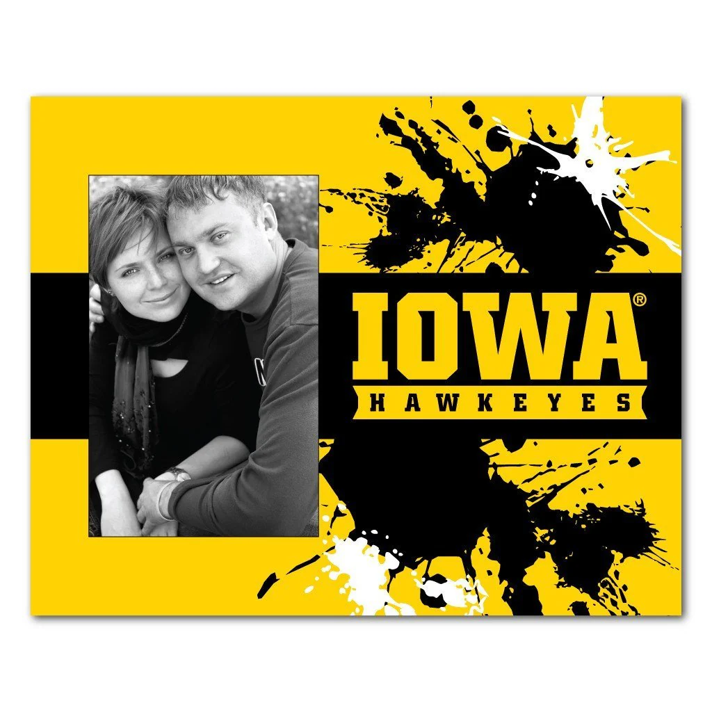 University of Iowa Paint Splatter Picture Frame