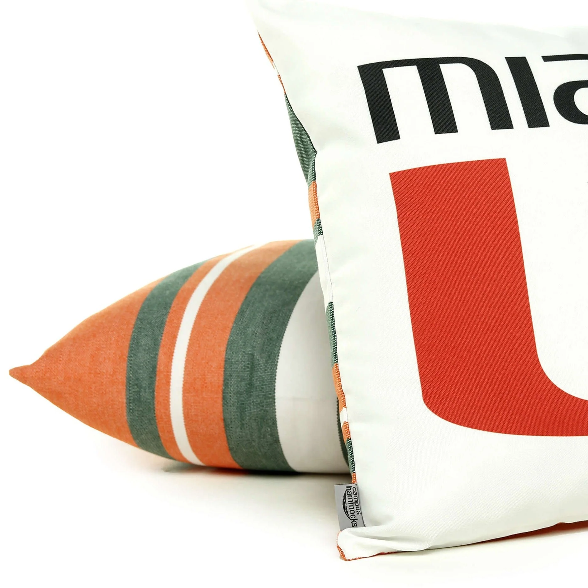 University of Miami Colors Pillow Cover | CANES PILLOW - Image 4