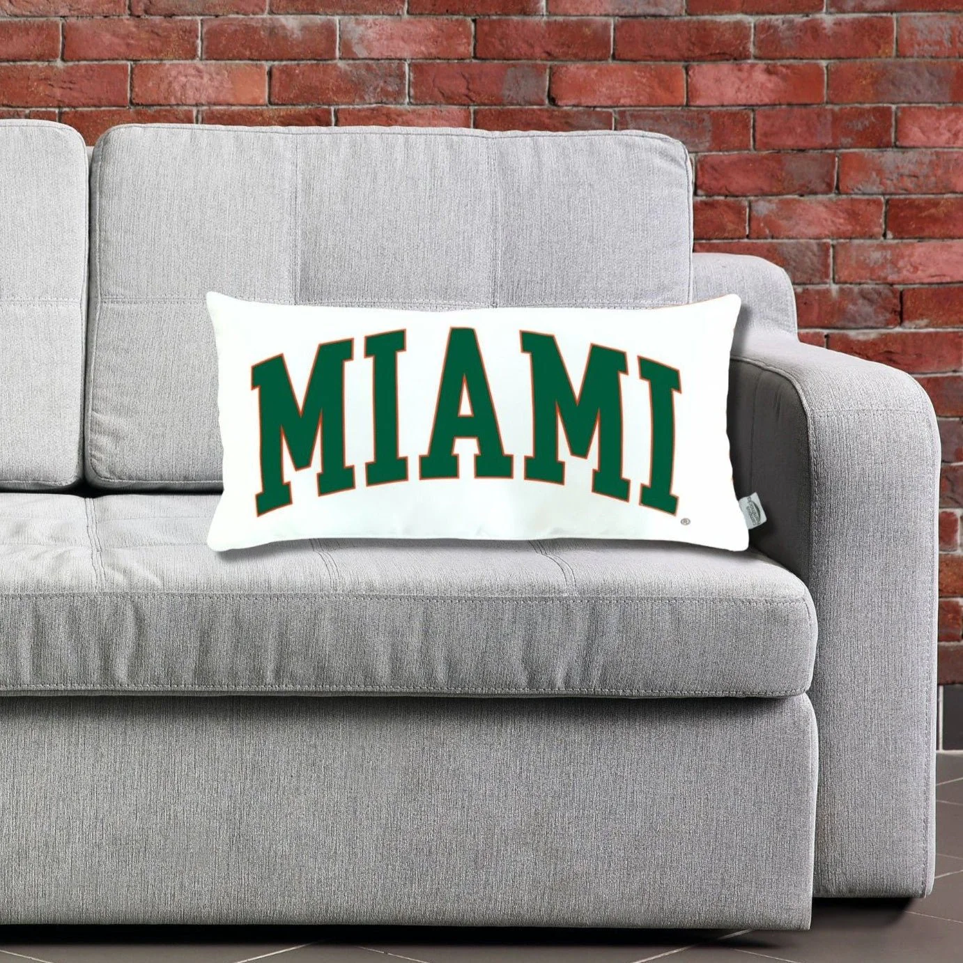 University of Miami Hurricanes Lumbar Pillow Cover - Image 2