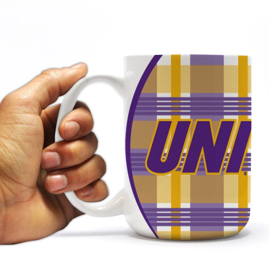 University of Northern Iowa 15oz Plaid Coffee Mug
