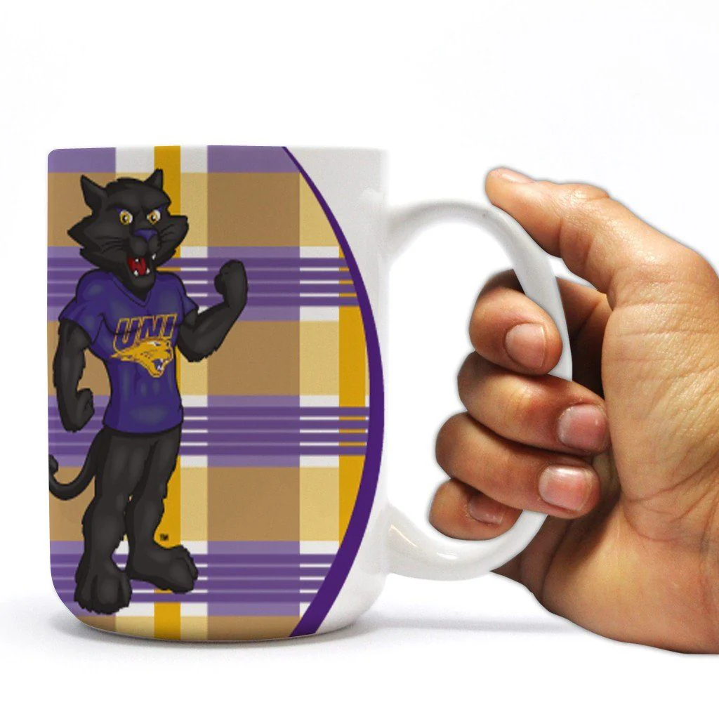 University of Northern Iowa 15oz Plaid Coffee Mug - Image 2