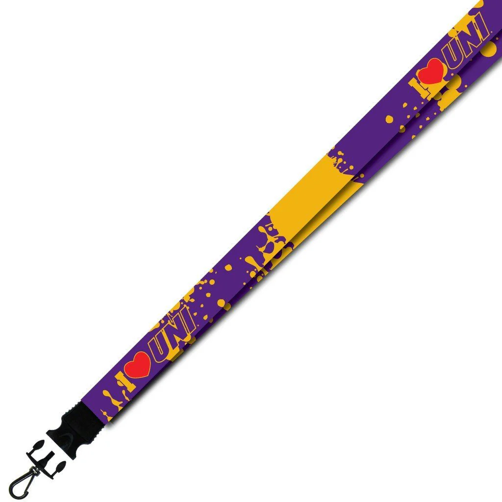 University of Northern Iowa Paint Splatter Lanyard