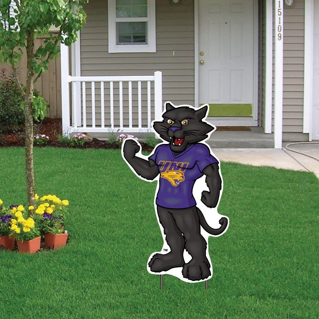 University of Northern Iowa TC Panther Shaped Yard Sign