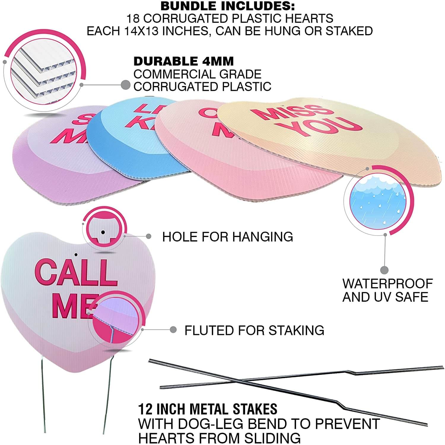 Valentine Candy Heart Decoration Bundle: Yard Decor & Magnets - Image 5