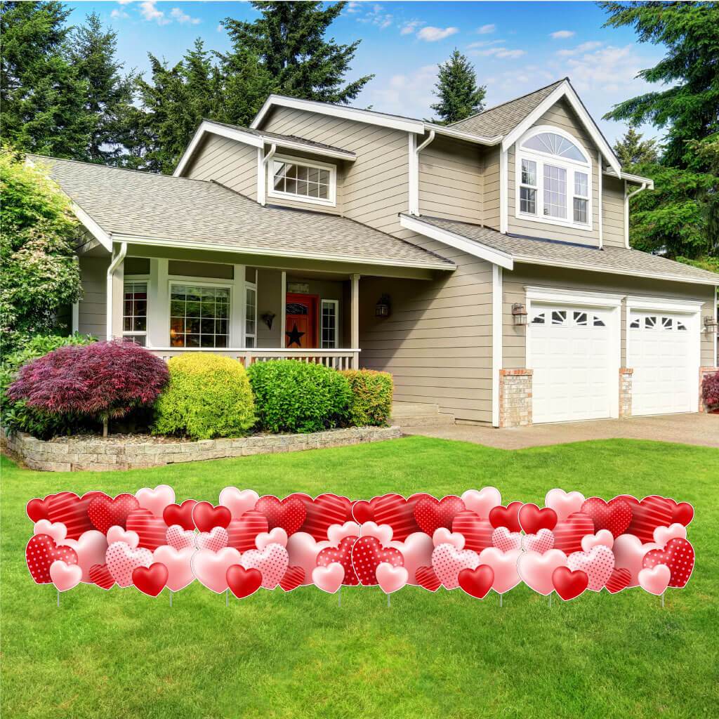 Valentine Hearts Yard Card EZ Fillers | 4 pc Set