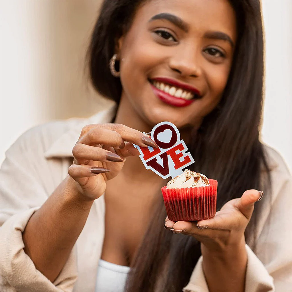 Valentines Cupcake Toppers (Love) - Image 2