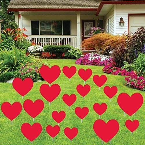 Valentine's Day Red Hearts Yard Card