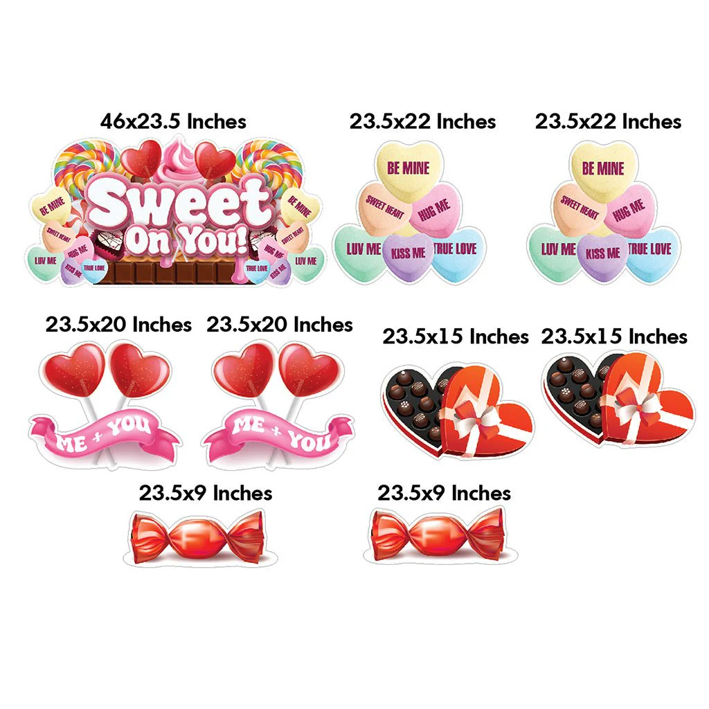 Valentine's Day Sweet On You 46"x23.5" Quick Set | 9 pc Set - Image 2