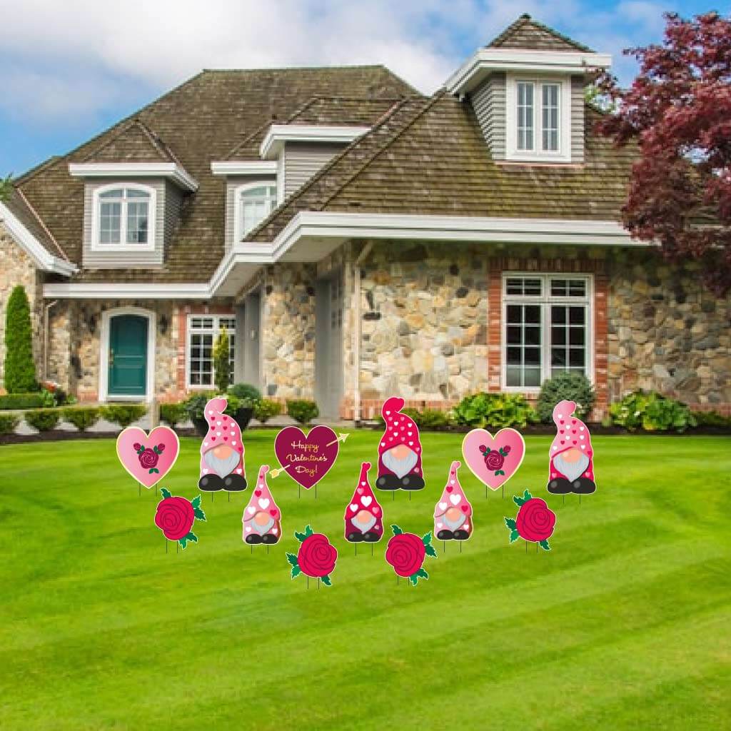 Valentine's Day Valentine Gnome Yard Decoration 13 pc set