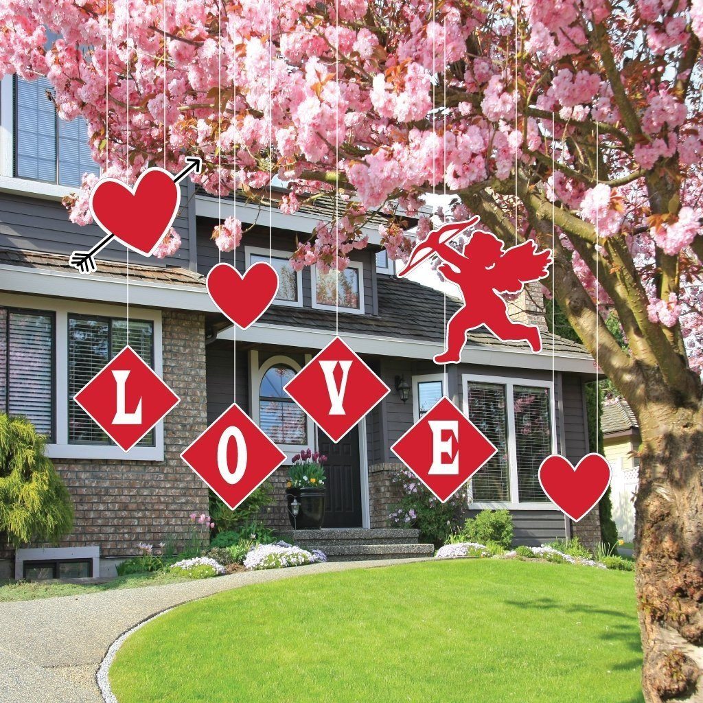 Valentine's Day Hanging Cupid, Hearts, and Love Decorations