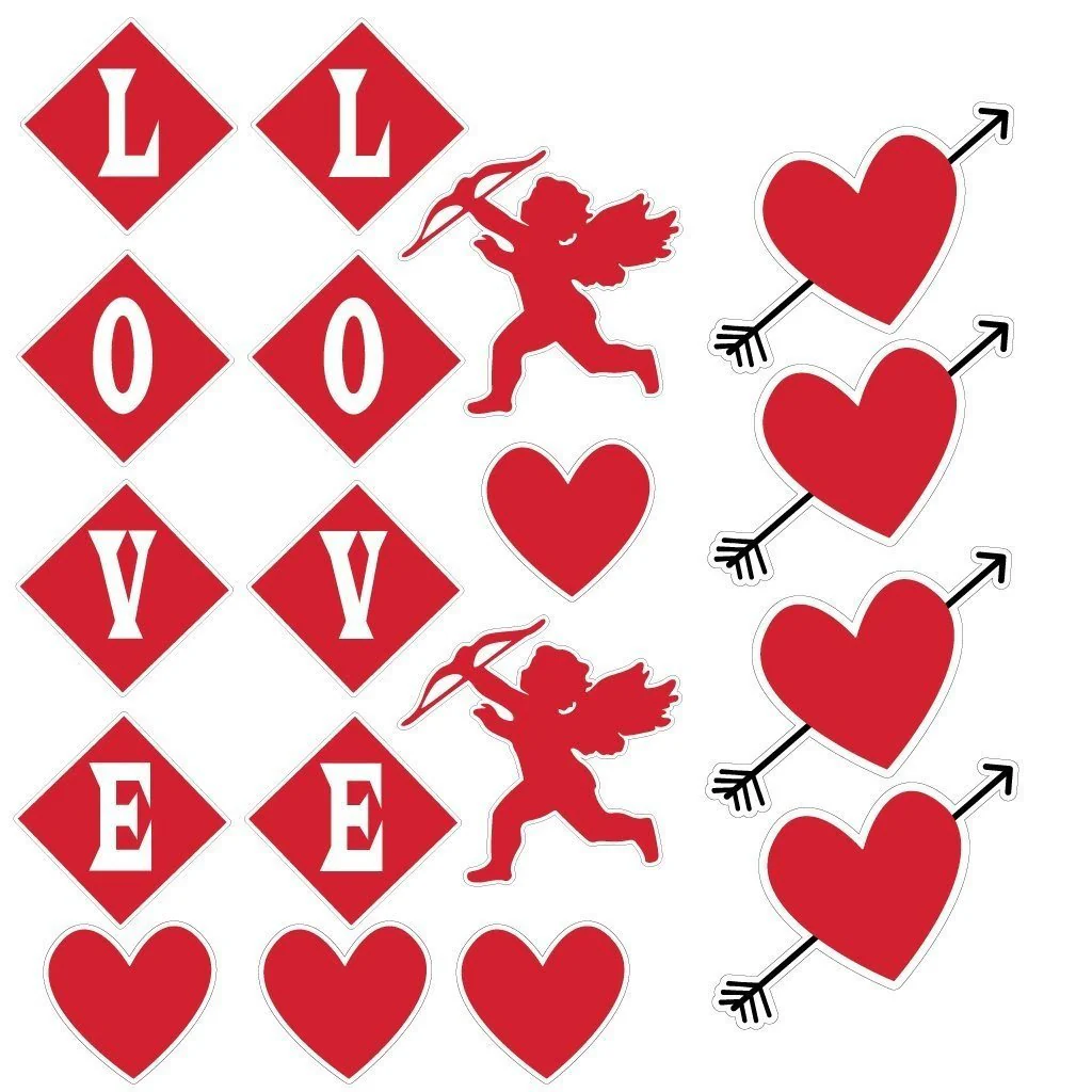 Valentine's Day Hanging Cupid, Hearts, and Love Decorations - Image 2