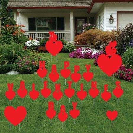 Happy Valentine's Day Hearts Yard Decoration