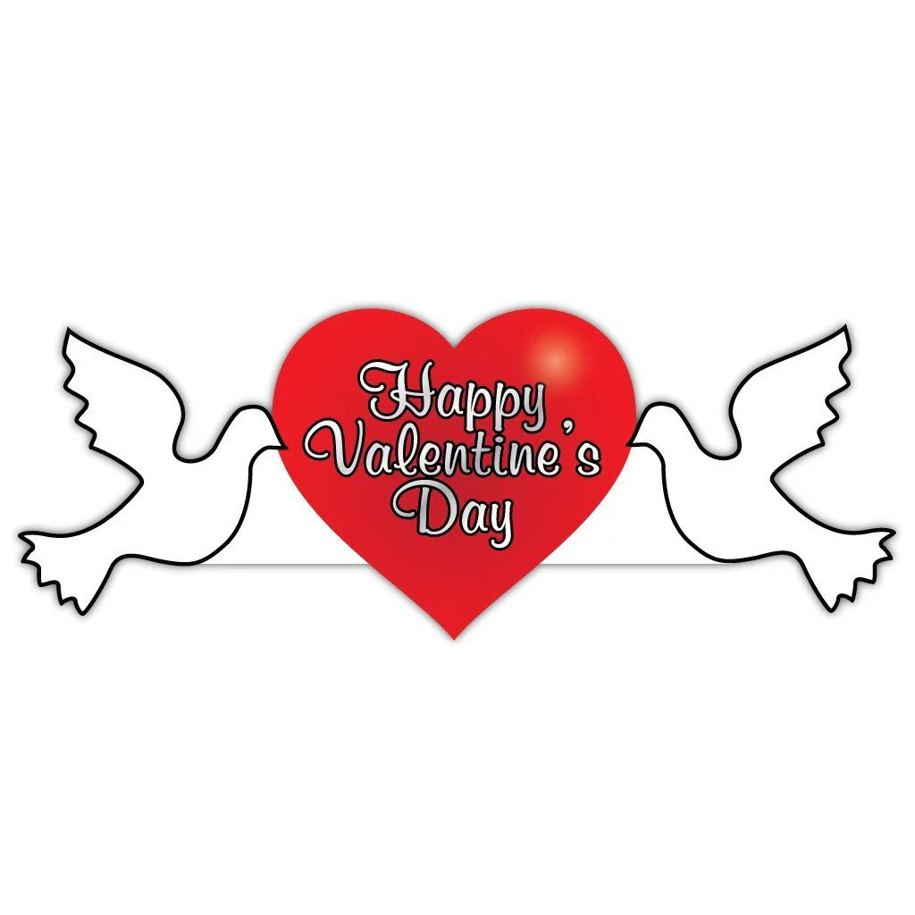 2' x 4'  Happy Valentine's Day Yard Sign | Dove - Image 2