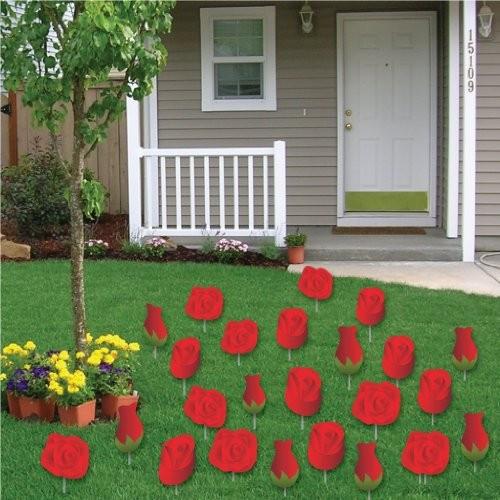 Valentine's Red Roses Yard Cards Set of 24