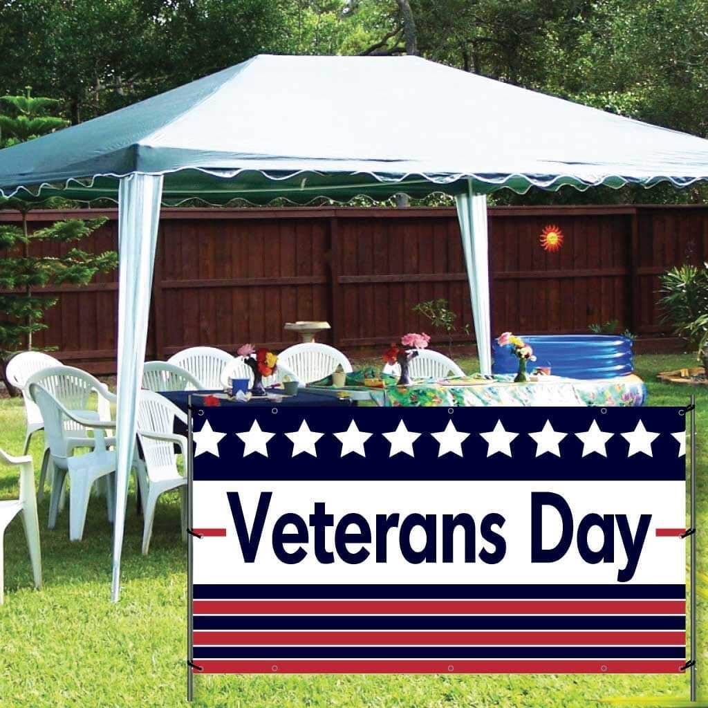 Veteran's Day Striped Banner