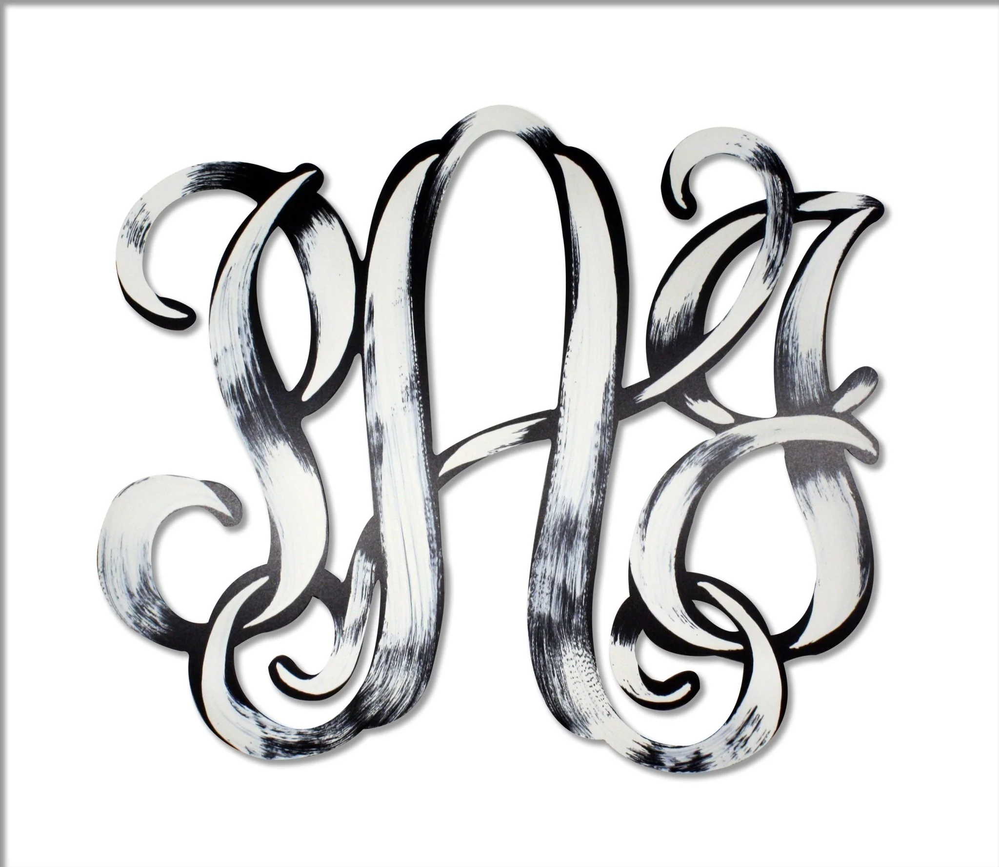 Hand Painted Vine Monogram Letters Wall Art - Image 2
