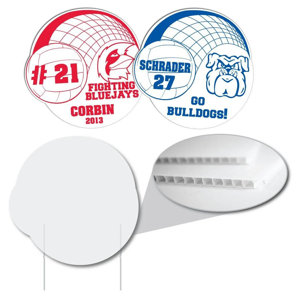 21" Volleyball Double Circle Yard Sign - Image 3