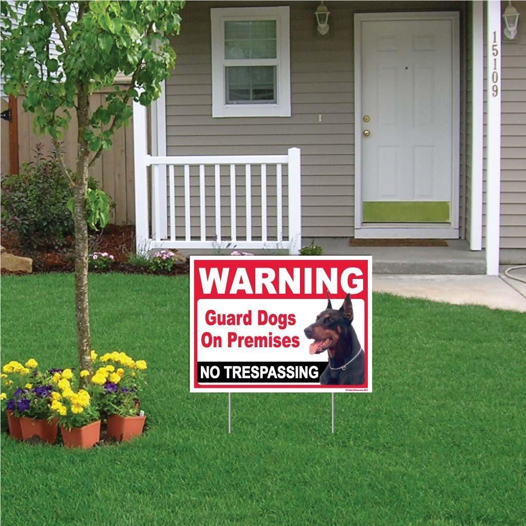 Warning Guard Dogs on Premises Sign or Sticker