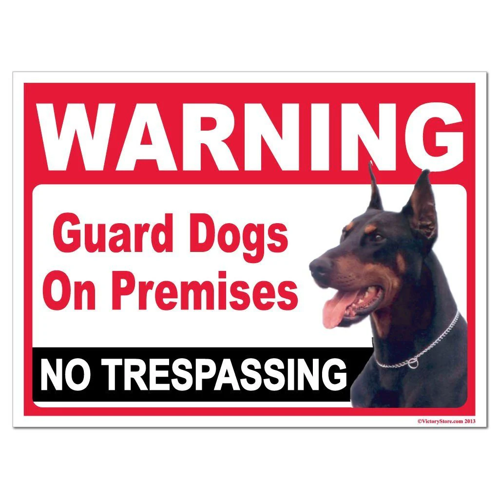 Warning Guard Dogs on Premises Sign or Sticker - Image 2