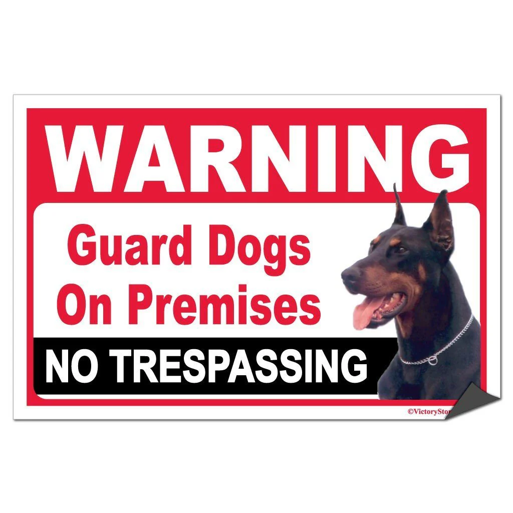 Warning Guard Dogs on Premises Sign or Sticker - Image 5