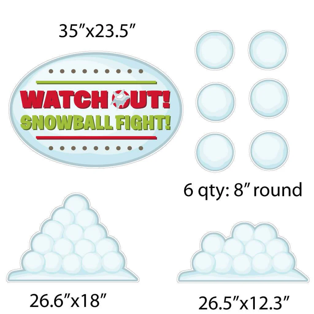 Watch Out Snowball Fight-Winter Snowman Yard Card 14 pc Set - Image 2