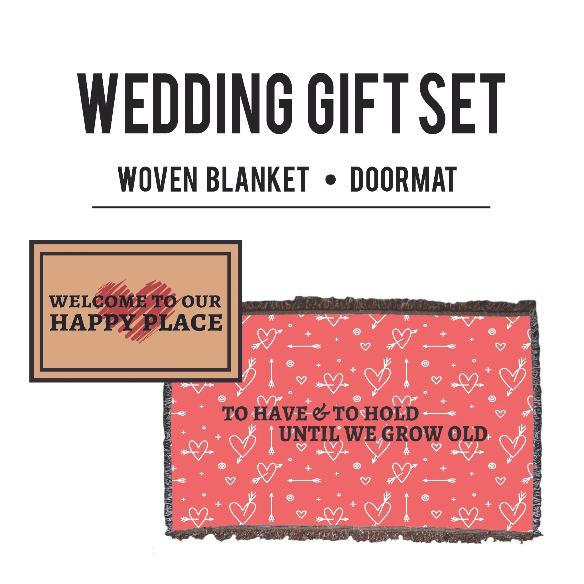 Wedding Blanket & Doormat Gift Set