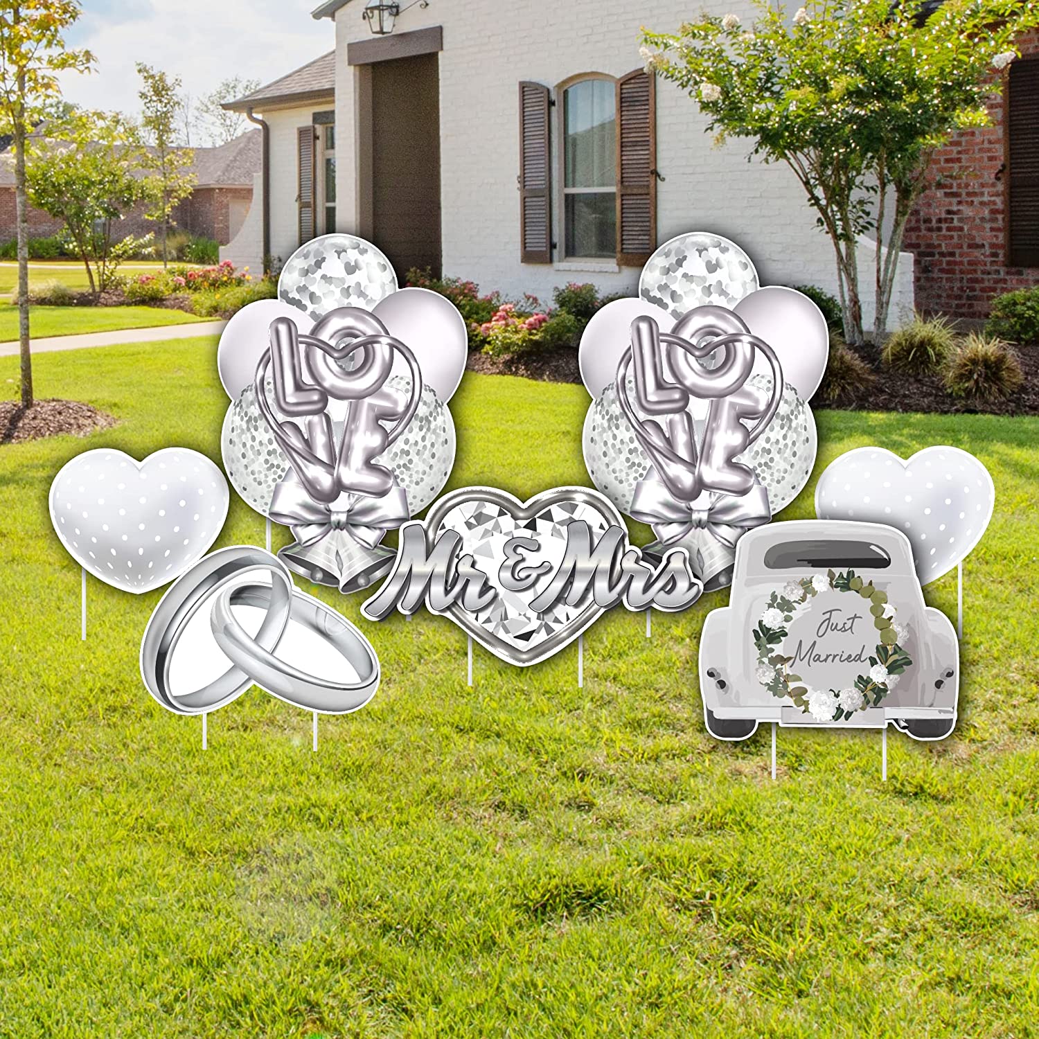 Wedding Ceremony Yard Deoration Signs | 7 pcs