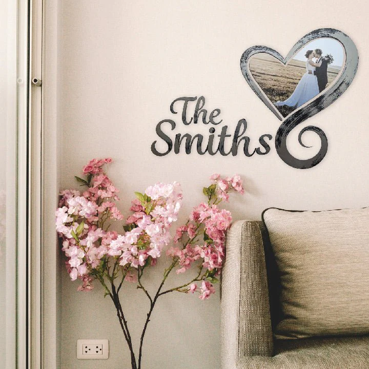 Wedding Heart Wall Decor with Custom Name and Photo - Image 11
