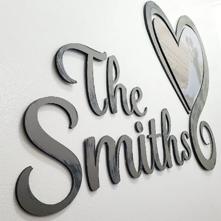 Wedding Heart Wall Decor with Custom Name and Photo - Image 2