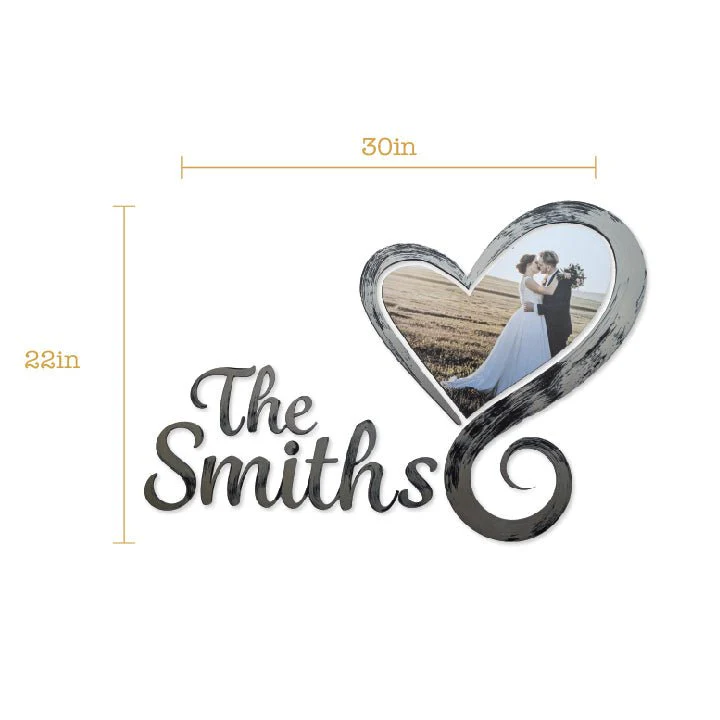 Wedding Heart Wall Decor with Custom Name and Photo - Image 4