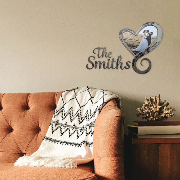 Wedding Heart Wall Decor with Custom Name and Photo - Image 5