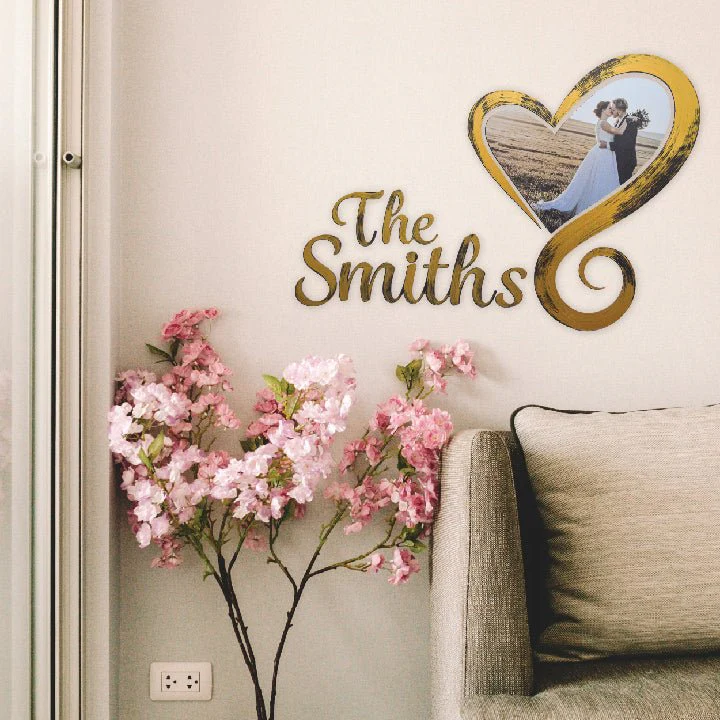 Wedding Heart Wall Decor with Custom Name and Photo - Image 9