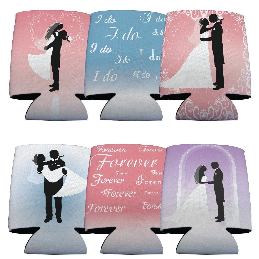 Wedding Themed Can Cooler Set