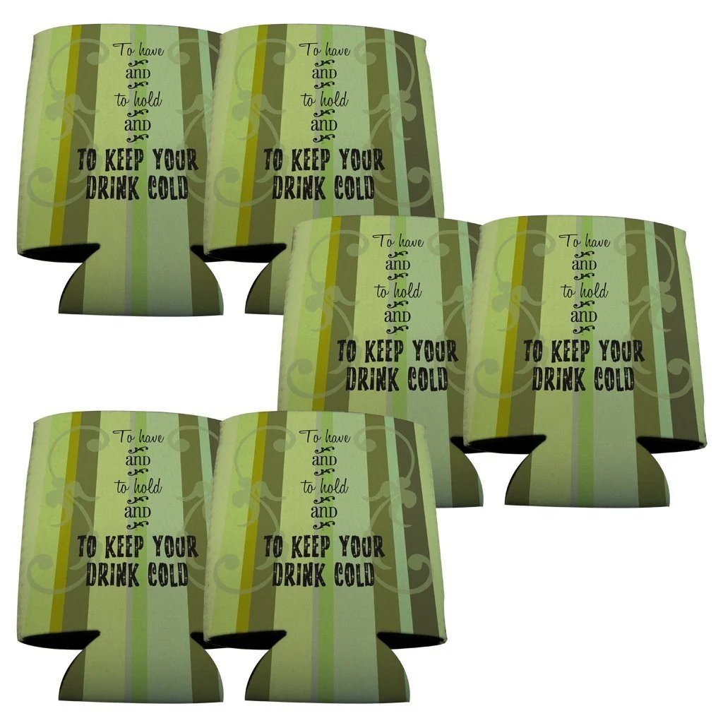Green To have and to Hold Wedding Can Coolers Set - Image 4