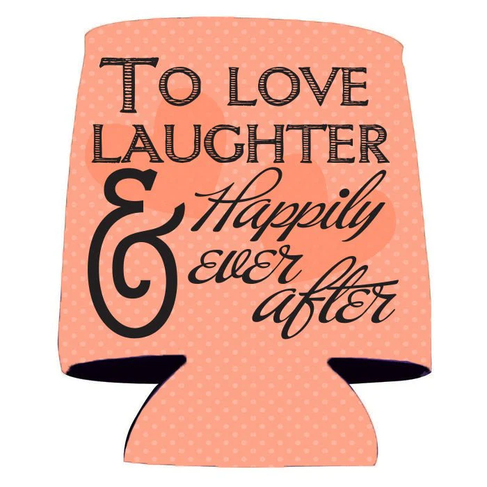 To Love Laughter & Happily Ever After Wedding Can Coolers Set - Image 2