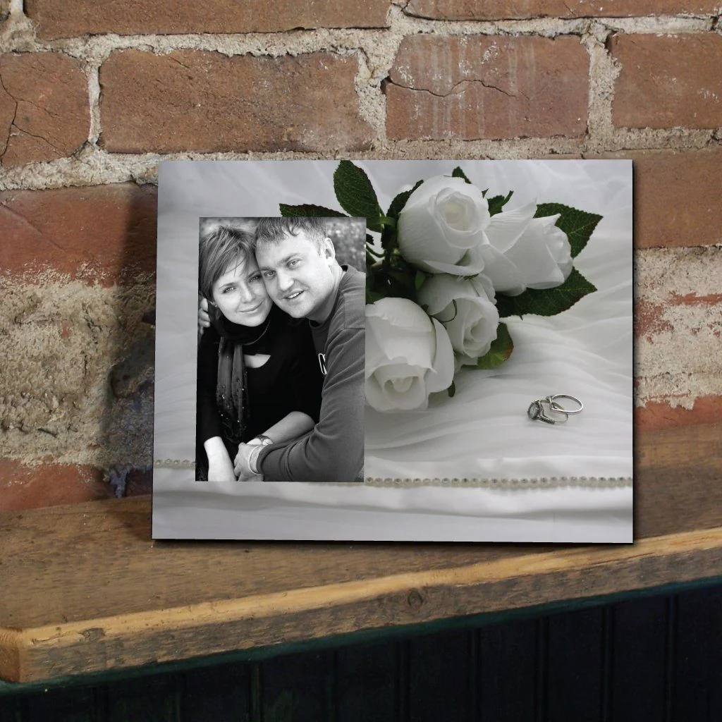 Wedding Rings and Roses Picture Frame