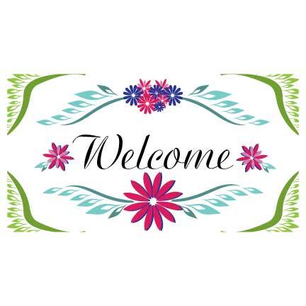 Floral Welcome Waterproof Vinyl Banner - Image 2