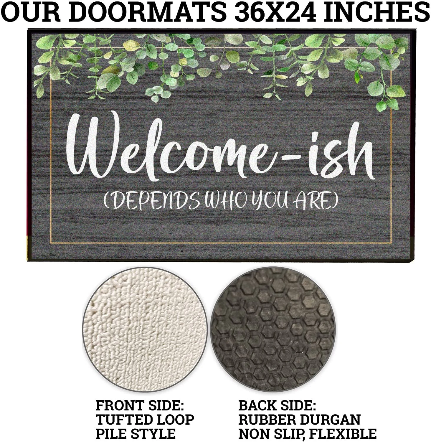 Welcome-ish Depends Who You Are Doormat - Image 2