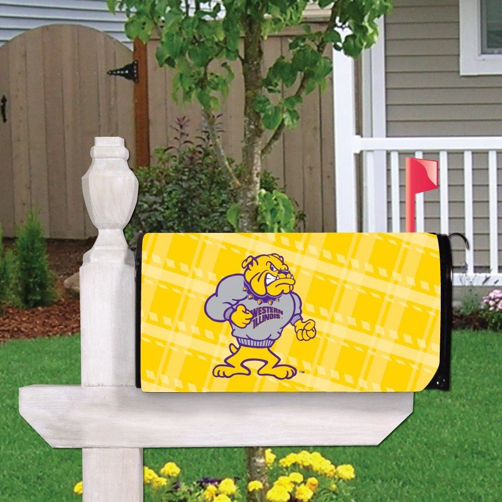 Western Illinois Plaid Magnetic Mailbox Cover