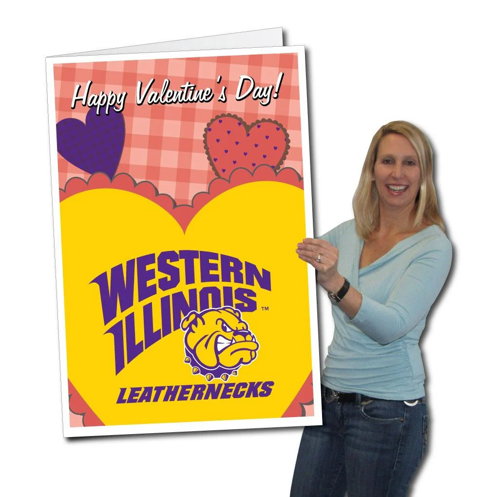 2'x3' Huge Western Illinois Valentine's Day Card & Yard Sign