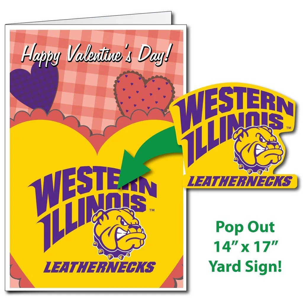 2'x3' Huge Western Illinois Valentine's Day Card & Yard Sign - Image 3